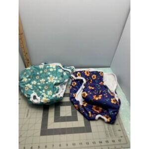 Pet Soft XL Reusable Female Dog Diapers Floral 2 Pack Washable Incontinence Teal